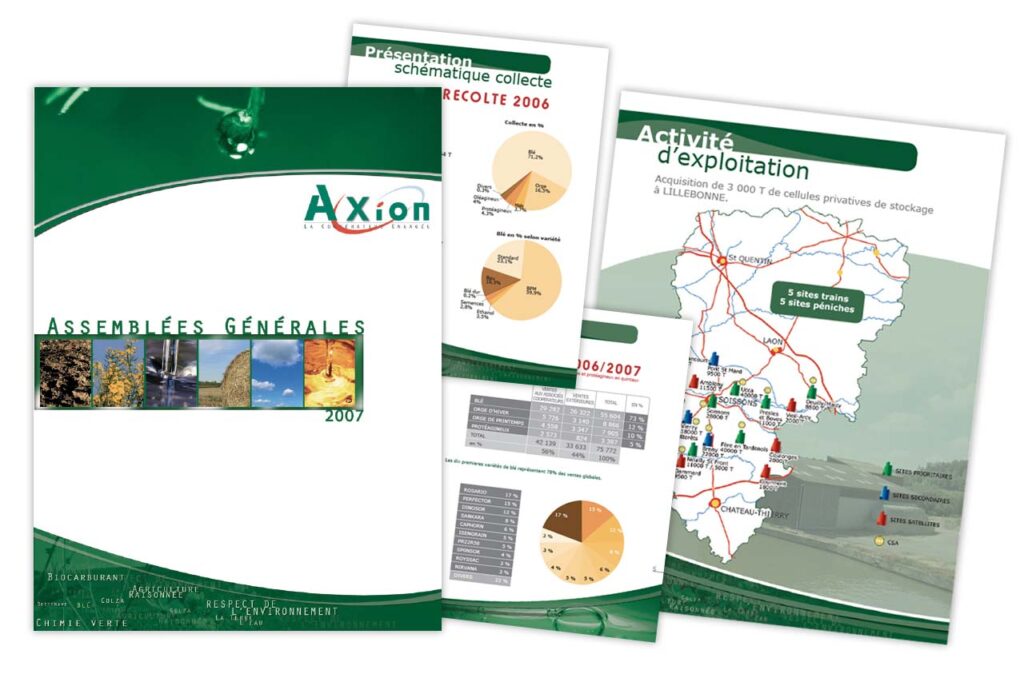 Visuel du rapport d'activités d'Axion, une coopérative agricole