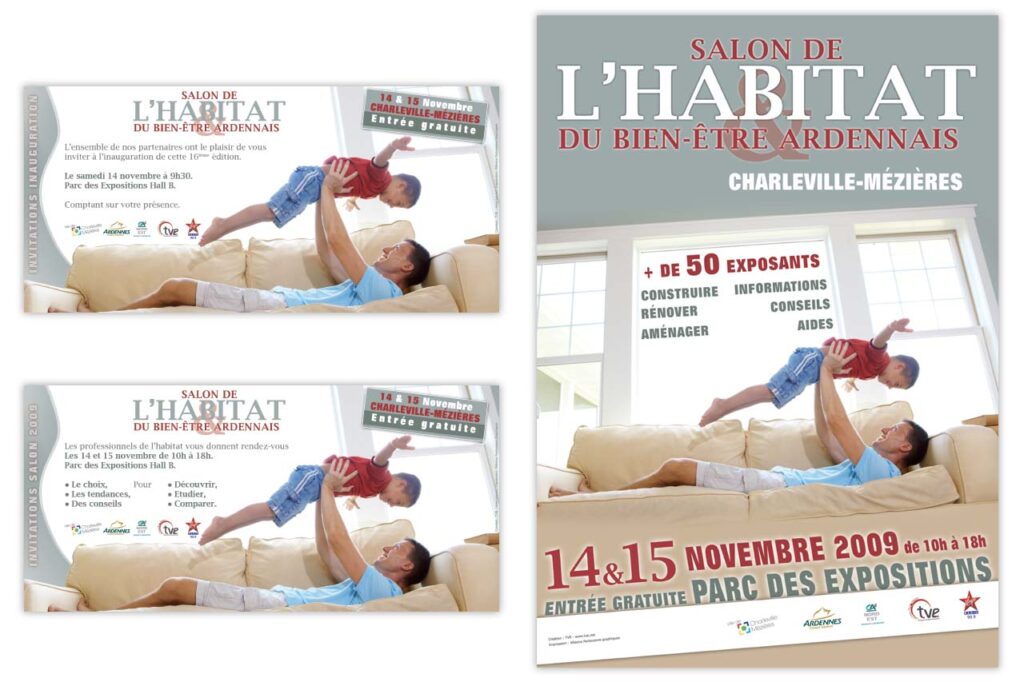 Visuels de flyer et d'affiche pour un salon de l'habitat